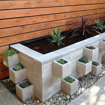 Grey Easy Lock Block Garden Planter