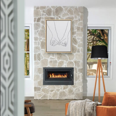 Coastal Cladding Fireplace - Travertine