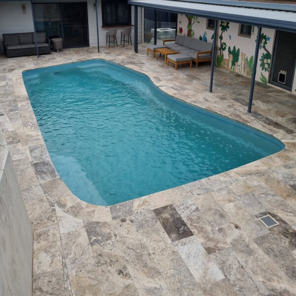 Silver Travertine Pool Pavers