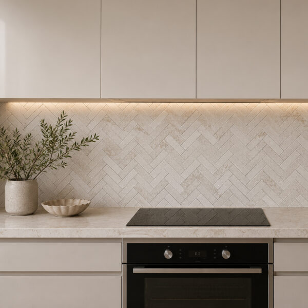 Travertine Subway Tile Kitchen Splashback Tile Beige Limestone